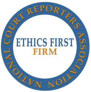 national court reporters association ethics first firm logo