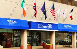 Hilton hotel entrance in Lexington