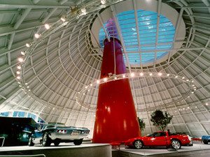 inside of the corvette museum