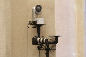 video camera on a stand