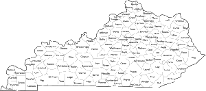 Kentucky county map