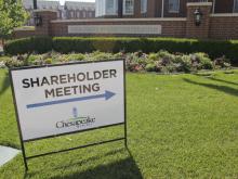shareholder meeting sign